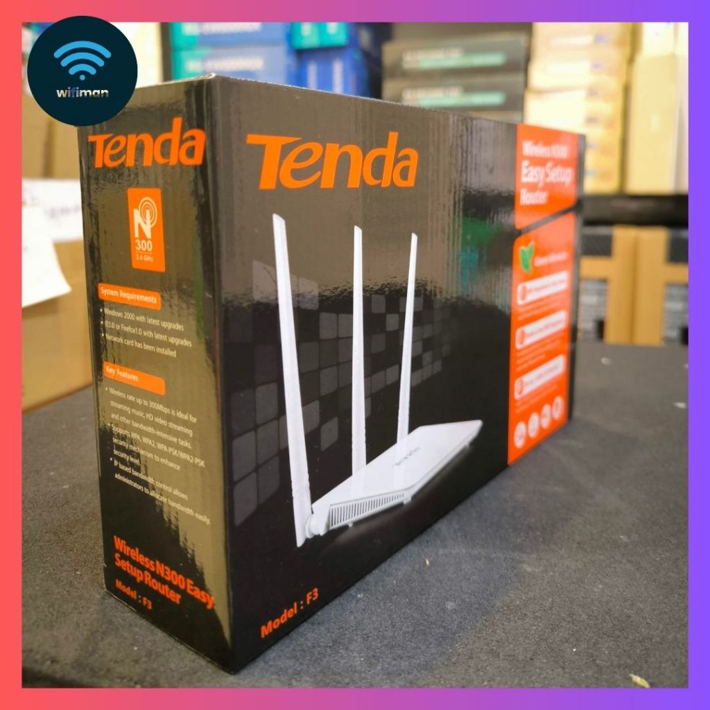 Tenda F3 Wireless N Router 300mbps - สามเสาอากาศ - Tenda F3