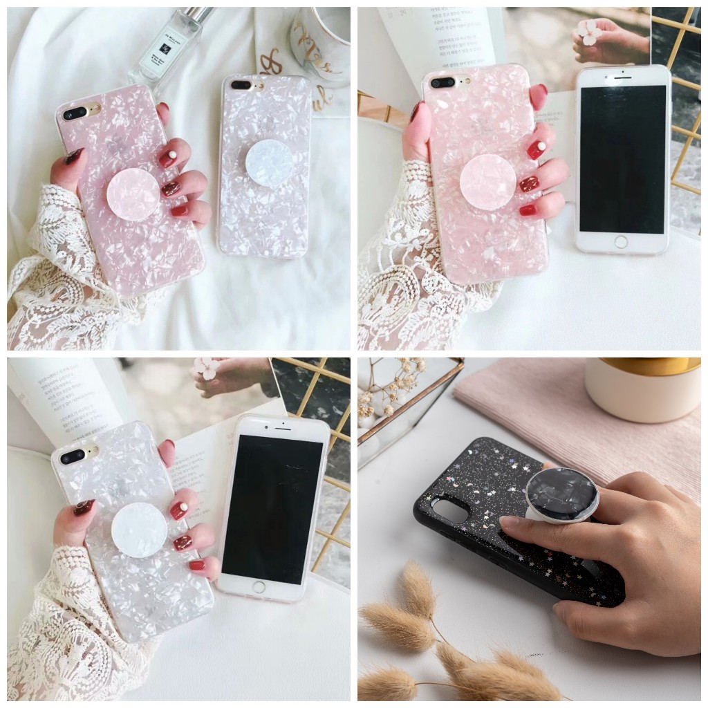 เคสคริสตัลพร้อม Pop Socket Vivo S1 S1 Pro S19 Pro T1 5G Z1 Pro