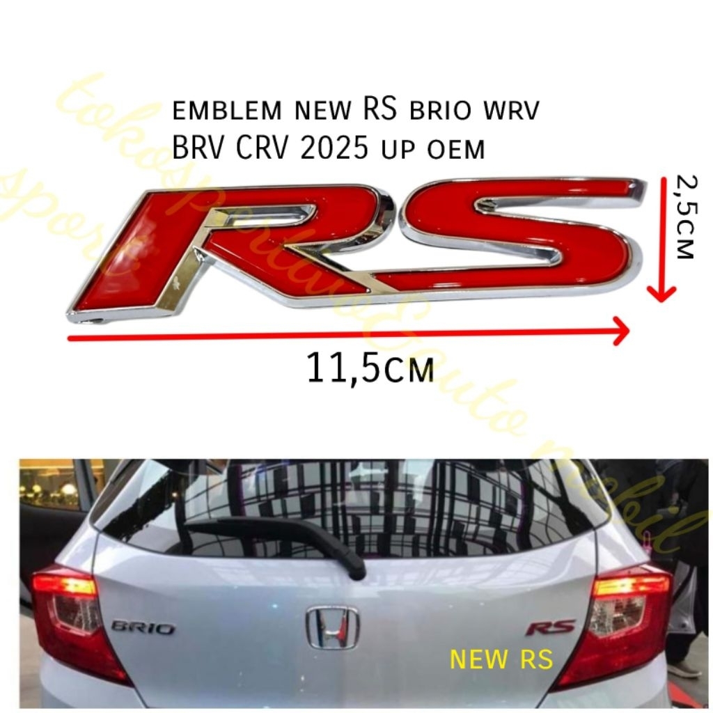MERAH HONDA NEW RS RED BRIO WRV BR-V CR-V 2025-2026 OEM EMBLEM LOGO