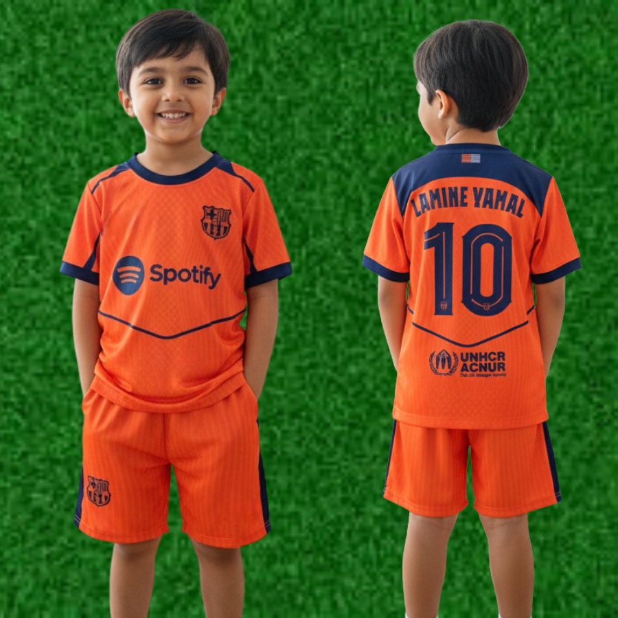LAMINE YAMAL FOOTBALL JERSEY SET/S BARCA FOOTBALL SHIRT ORANGE PRINTING