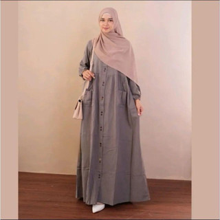 COD AZURA Dress Linen Gamis Pesta Terbaru 2025 Dress Kondangan Wanita Dewasa