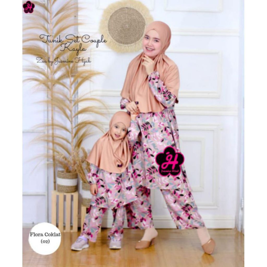 ALL SIZE MOM TUNIC BROWN COLOR HIJAB SET โดย JASMINE HIJAB