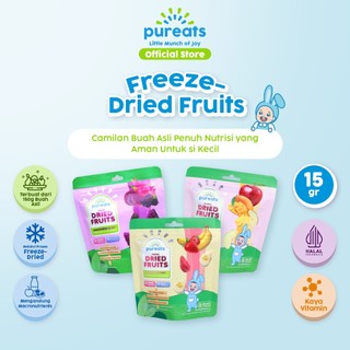 Pureats Freeze Dried Fruits - Snack Buah Kering Apel Pisang Mangga Stroberi Buah Naga Camilan Sehat Alami Anak Bayi