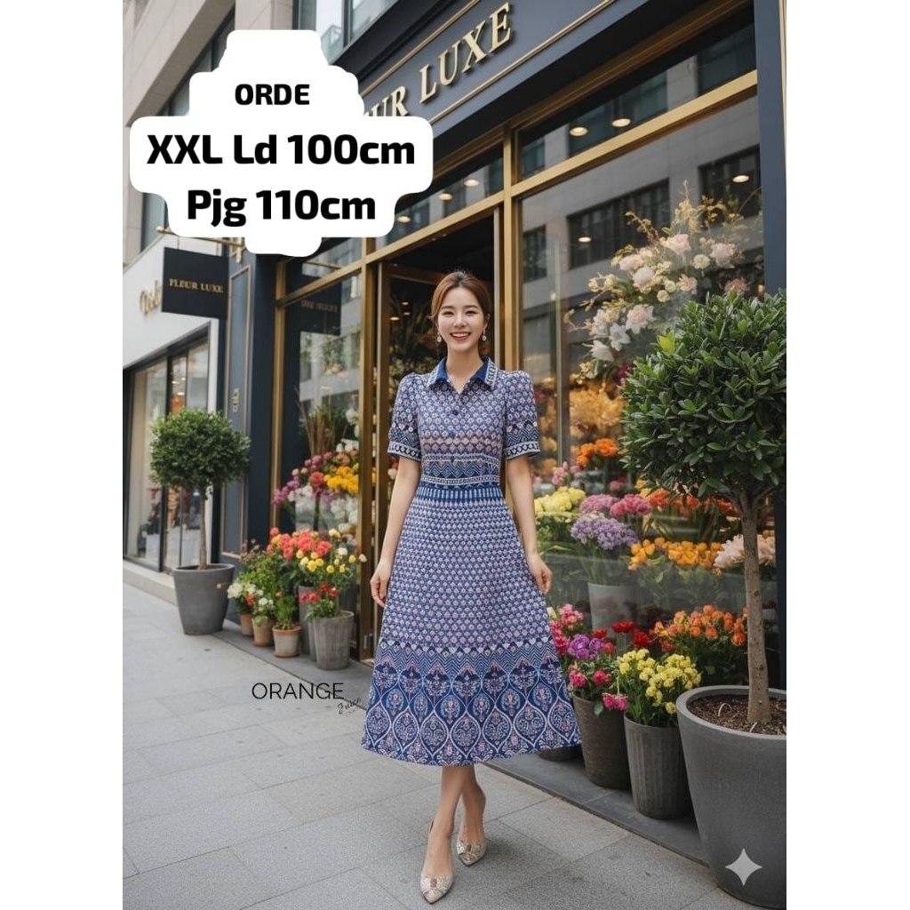 LUXURY ORANGE CASUAL DRESS BK ORANGE
