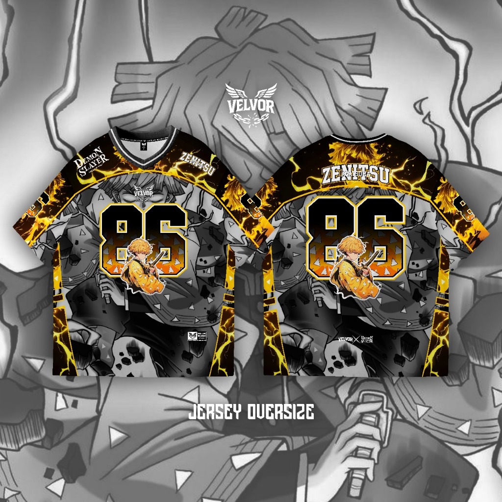 VELVOR JERSEY ANIME ZY86ZEN - JERSEY DEMON SLAYER 86 SERIES NUMBER - JERSEY KIDS เสื้อยืด 5 - 1O YEA
