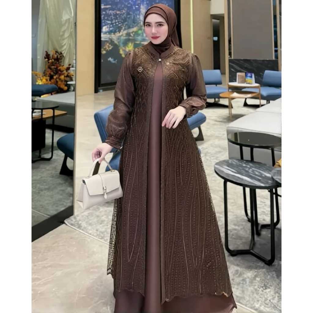 Anora Dress Burkat Premium Modern Ceruty Babydoll วัสดุผสม Burkat เหมาะสําหรับเหตุการณ์งานแต่งงานทํา