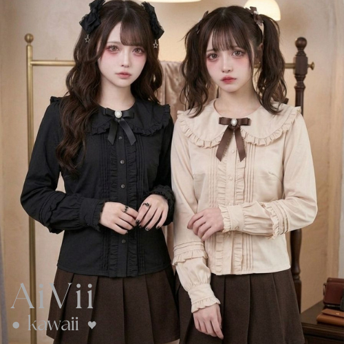 KEMEJA (AiVii) GOTHIC VINTAGE SILK SHIRT