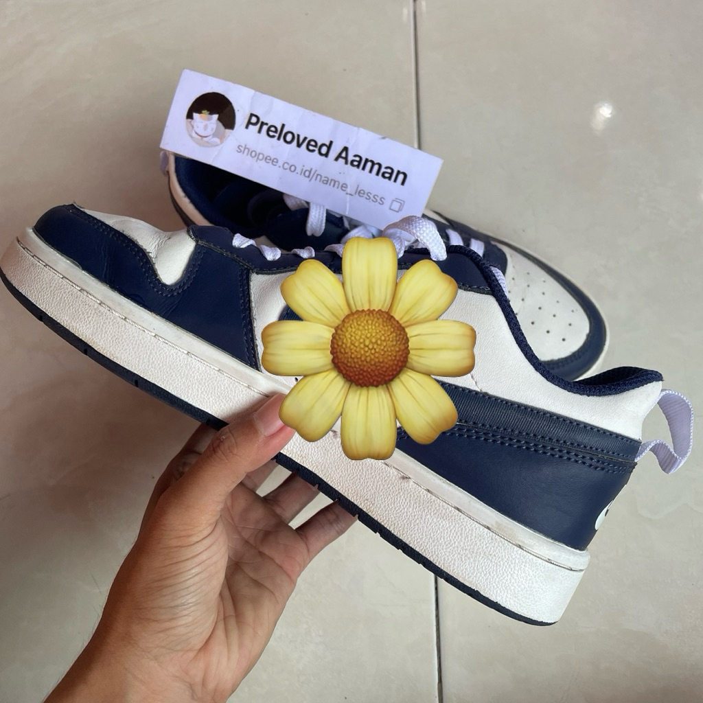 [PRELOVED] Nikee Court Borough Low 2 สีขาว Blue Void BQ5448-107 ไซส์ 38