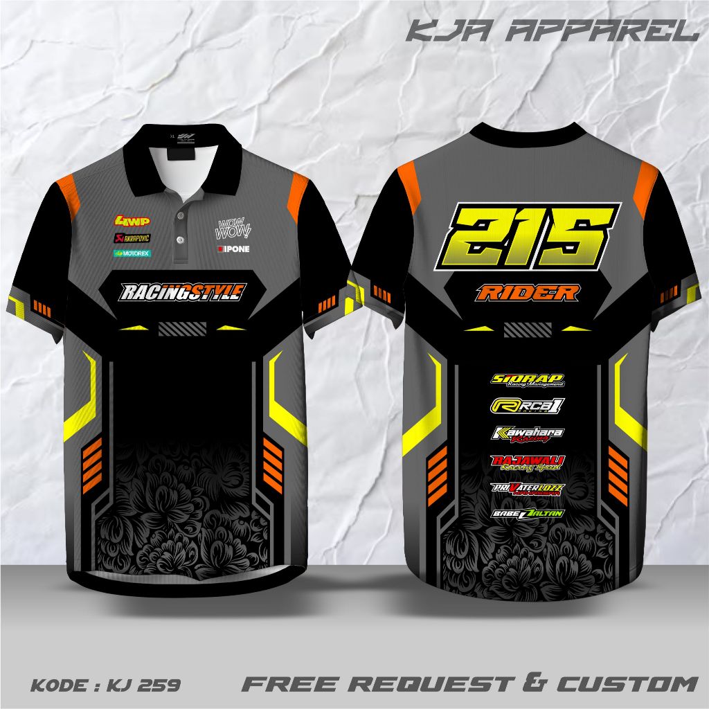 CUSTOM RACING JERSEY, REQUEST POLO COLLAR BUTTON V-NECK COLLAR O-NECK COLLAR, UNIT เสื้อยืด, FULLPRI