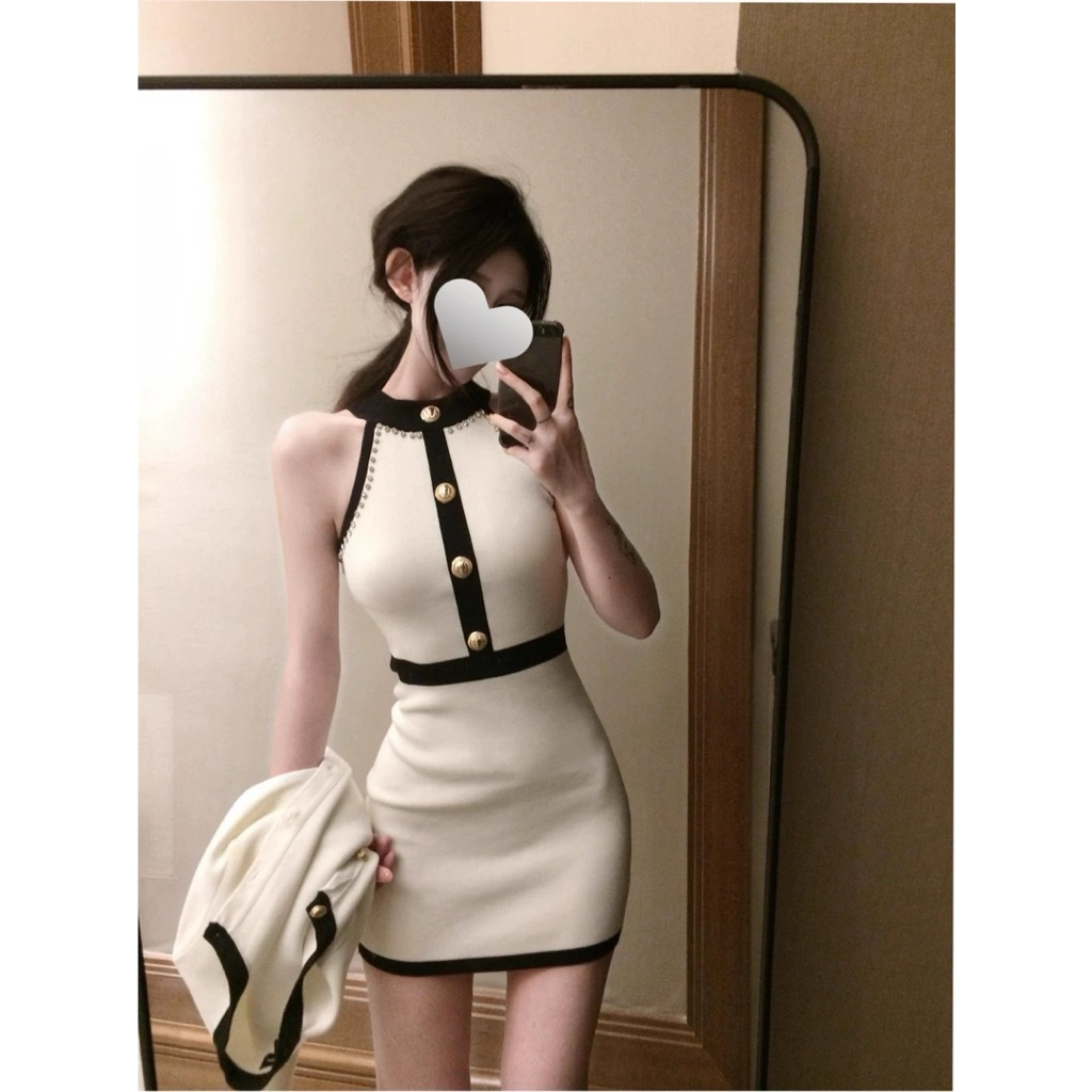 พร้อมส่ง - มาก เชือกแขวนคอ ชุด,มินิเดรสคอเชือกแขวนคอผู้หญิง,ชุดเดรสผู้หญิงแขนกุด,ชุดลําลอง,ชุดสตรีที่ดีงาม,ชุดลําลอง - โซลชิค.รหัส