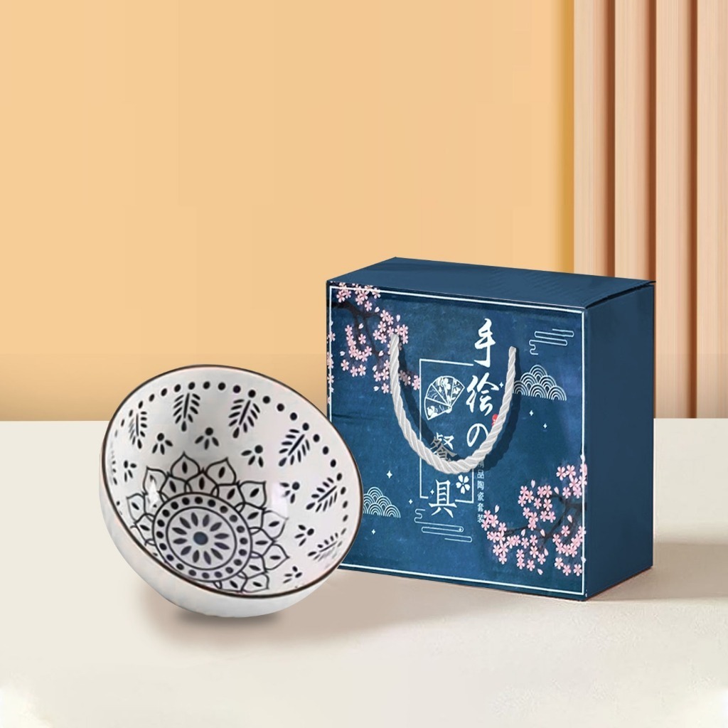 [ฟรี กล่อง] Myware Premium Bowl Set Blue Porcelain Tableware / Ceramic Bowl Gift Box / Bowl Set 1 ชิ