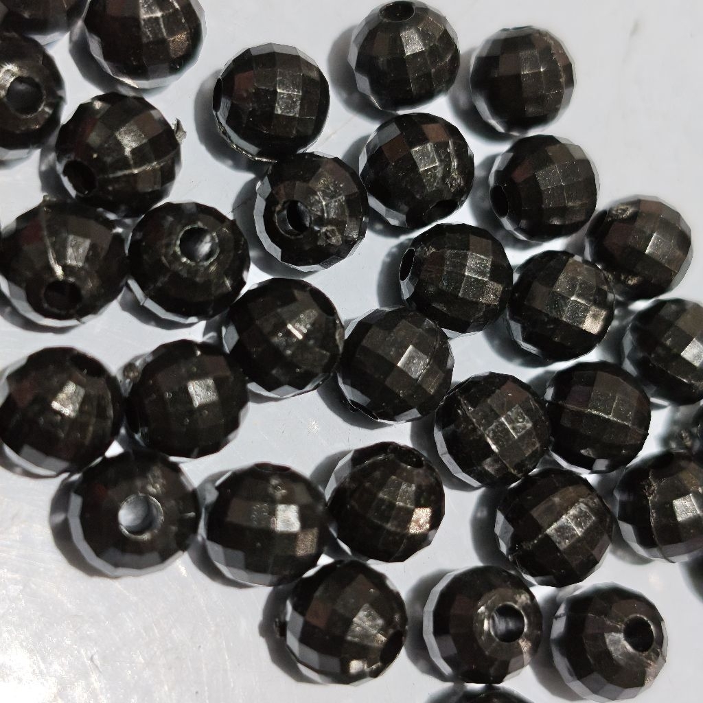 ลูกปัดโคมดํา / ลูกปัด AC สีดํา 4mm, 6mm, & 8mm 1 ปอนด์