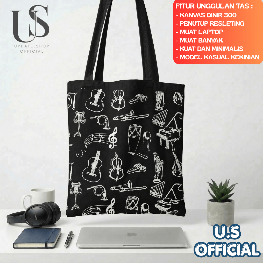 TOTEBAG [ZPPER + LAPTOP FIT] MUSIC PICTURE SEMI CANVAS TOTEBAG BLACK CREAM MOCCA | ZIPPER TOTEBAG | กระเป๋าโท้ตขนาดใหญ่ | กระเป๋าโท้ตเกาหลี | THICK TOTEBAG | ถุงสิริแล็ปท็อป | กระเป๋าโท้ต NONGKI | กระเป๋าโท้ต MOTIF | กระเป๋าโท้ตแบบแขวน | MUSIC CHILDRENS T