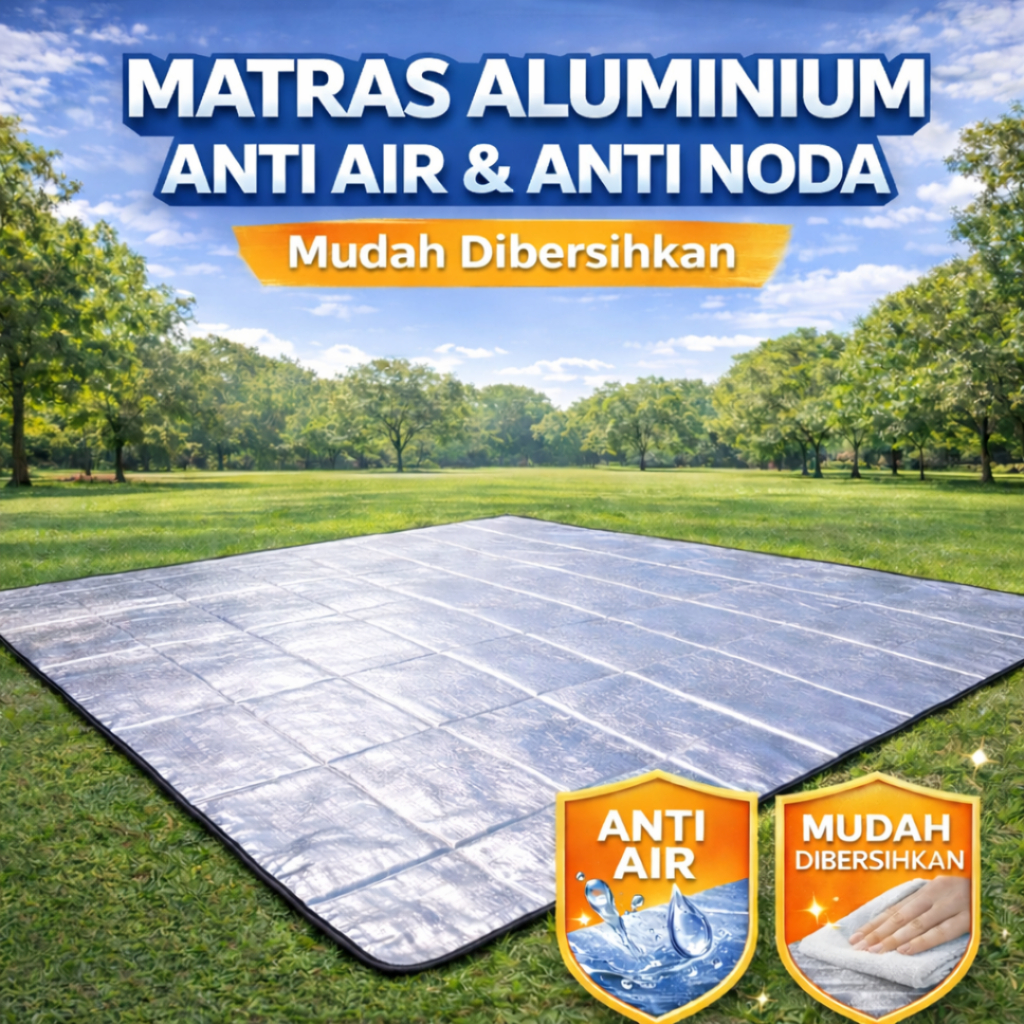 TENDA Camping Mat อลูมิเนียมฟอยล์เสื่อปิกนิกสองด้านเต็นท์กันน้ํา Camping Mat 2x2m