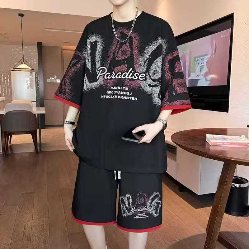 ASGARD777/MENS SUIT SHORT-SLEEVED เสื้อและกางเกงขาสั้นใหม่ล่าสุดและสามารถ