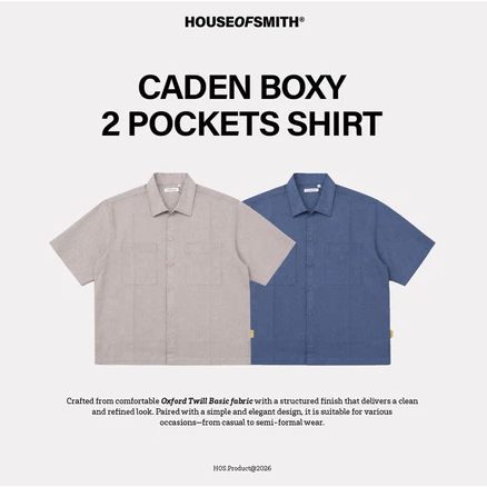 KEMEJA House of Smith BDG Mens Boxy Shirt - Caden Boxy 2 Pockets Shirt - Boxy Shirt
