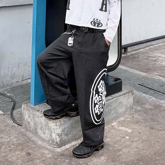 Marcher.ltd Rocket กางเกงขายาวลายโลโก้ Marcher สีขาวสําหรับ Unisex