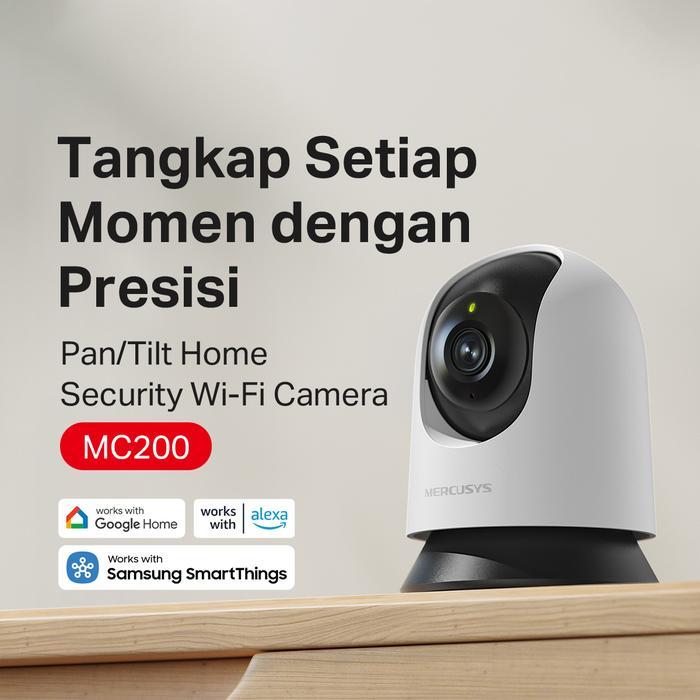 Mercusys MC200 | MC-200 Pan/Tilt Home Security Wi-Fi Camera | การตรวจจับอัจฉริยะ | เสียงสองทาง