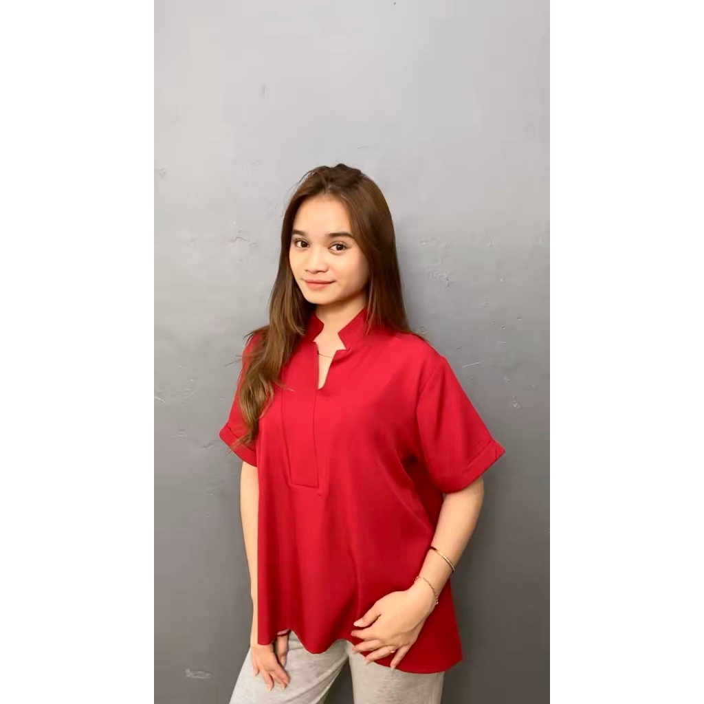Karina Blouse Womens Top Shanghai Collar - เสื้อเชิ้ตเสื้อ Shakila