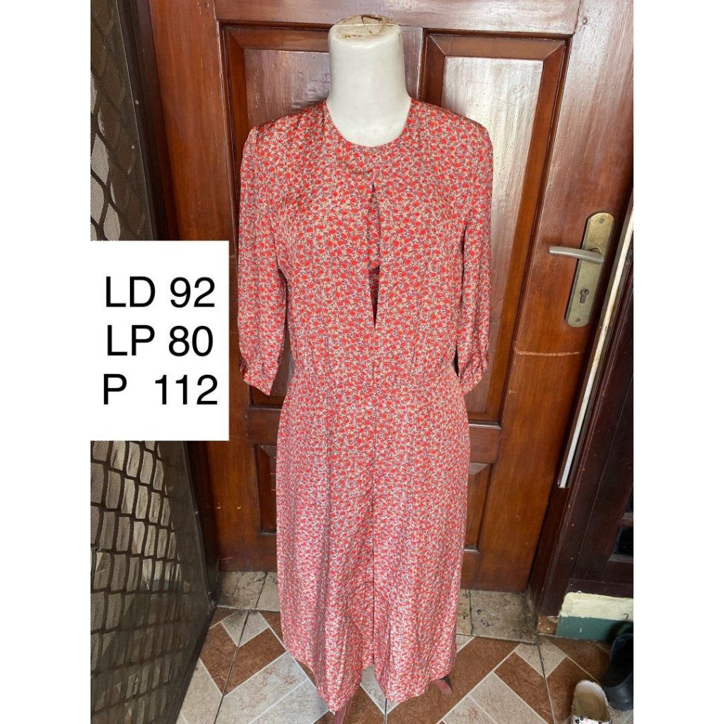 Vintage Vintage Womens Midi Dress Flora Dress Flower