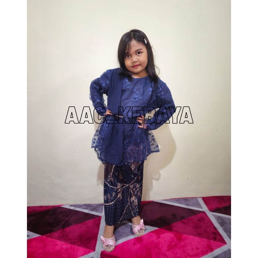 KEBAYA SET สําหรับ 5-12 YEAR OLD GIRLS / autora kebaya พร้อมผ้าคลุมไหล่เด็ก
