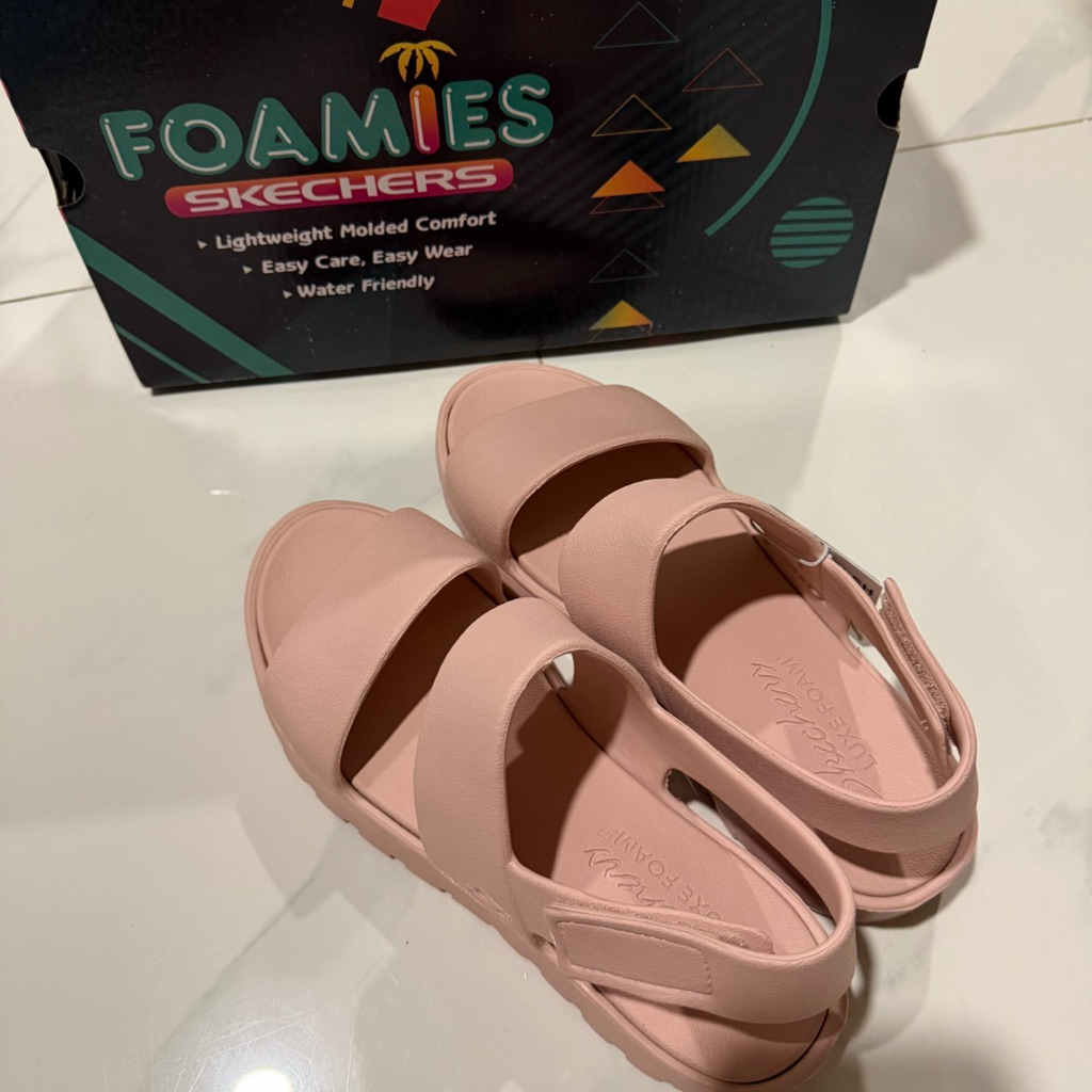 Skechers Foamies Luxe Foam รองเท้าแตะผู้หญิง Skechers / Original Skechers รองเท้าแตะส้นเตารีดผู้หญิง