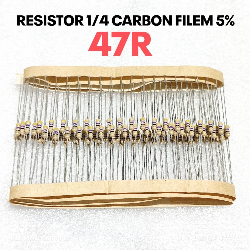 (10 ชิ้น) 1/4W 1/4WATT 47R 47 OHM CF 5% ROHS RESISTOR