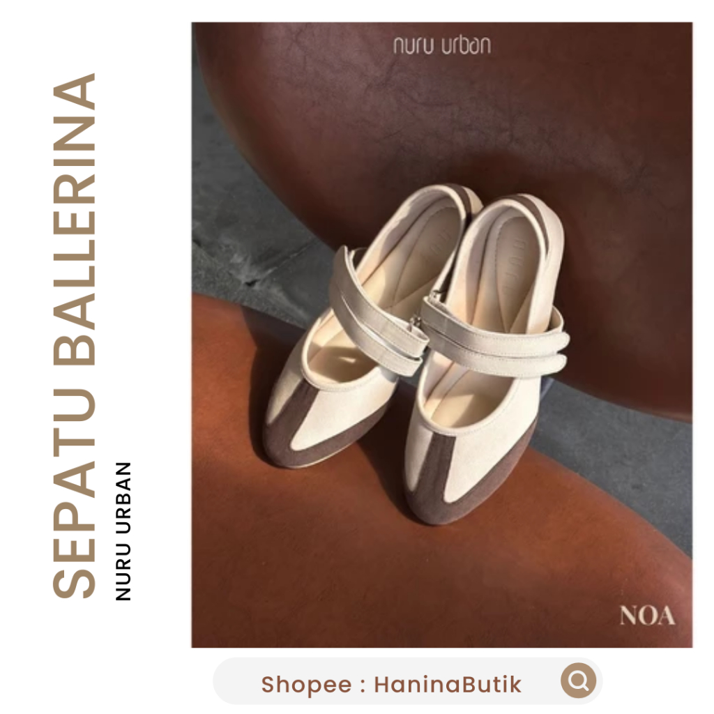 รองเท้า BALLERINA BROWN IVORY SIZE 39 โดย NURU URBAN