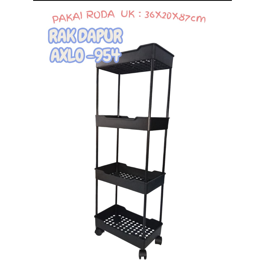 AXLO A-954 RACK / 4-TIER MULTIPURPOSE KITCHEN RACK / KITCHEN RACK พร้อมล้อ