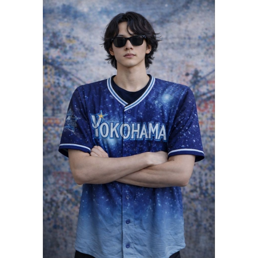 (ใหม่) Yokohama baystars official 0R1 เบสบอลแฟนๆ Jersey shirt size L oversize (P70 x L60)