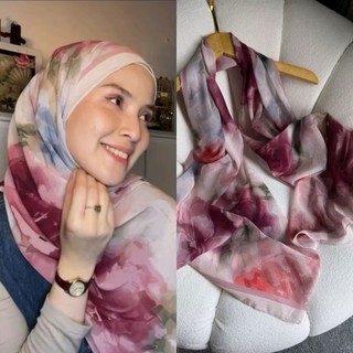 NAMINA - Pashmina Ceruty Babydoll Motif Bunga Flower Hijab Cashmere 180x75