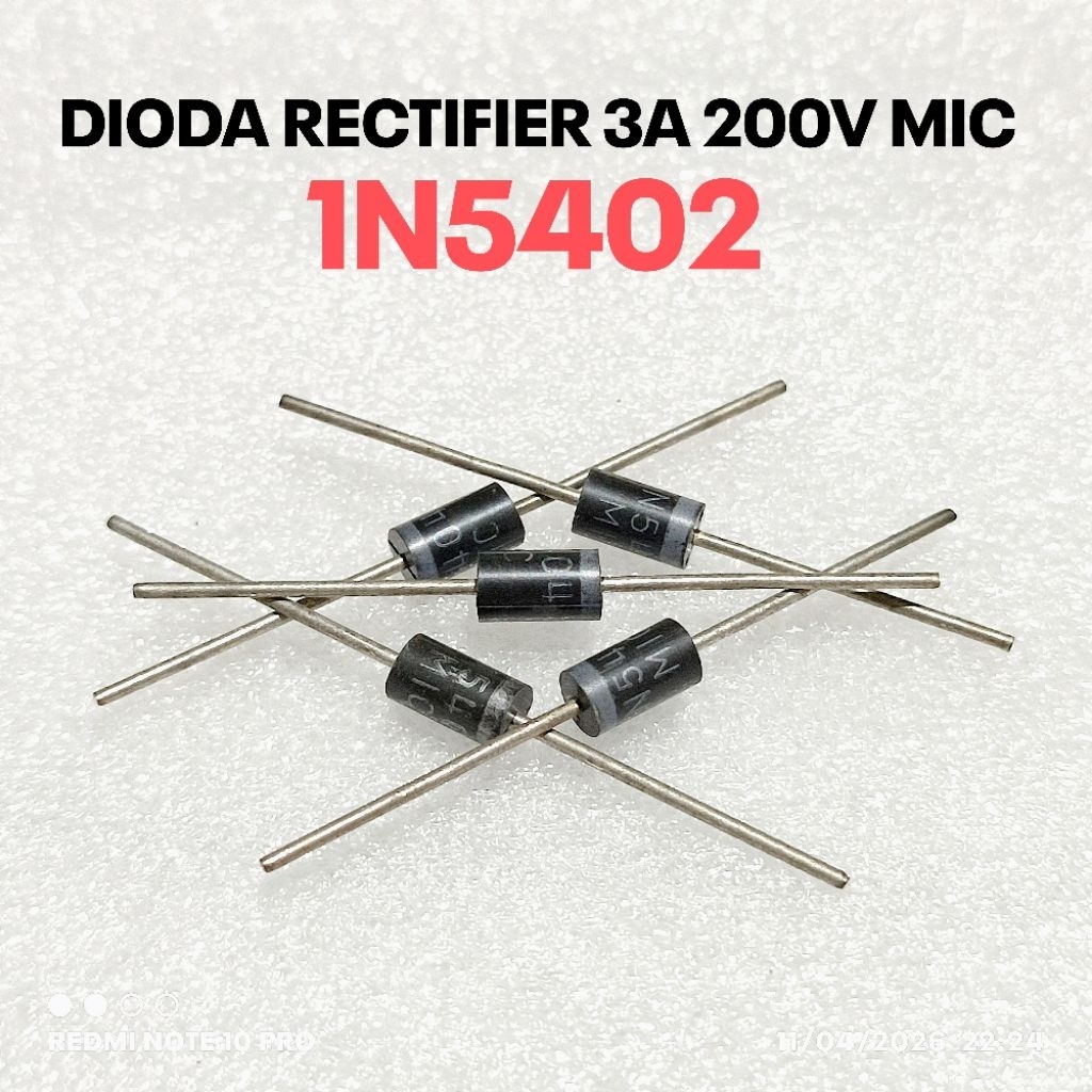 (5 ชิ้น) DIODE 3A 1N5402 1N 5402 RECIFER DIODE IN5402 IN 5402 200V MIC