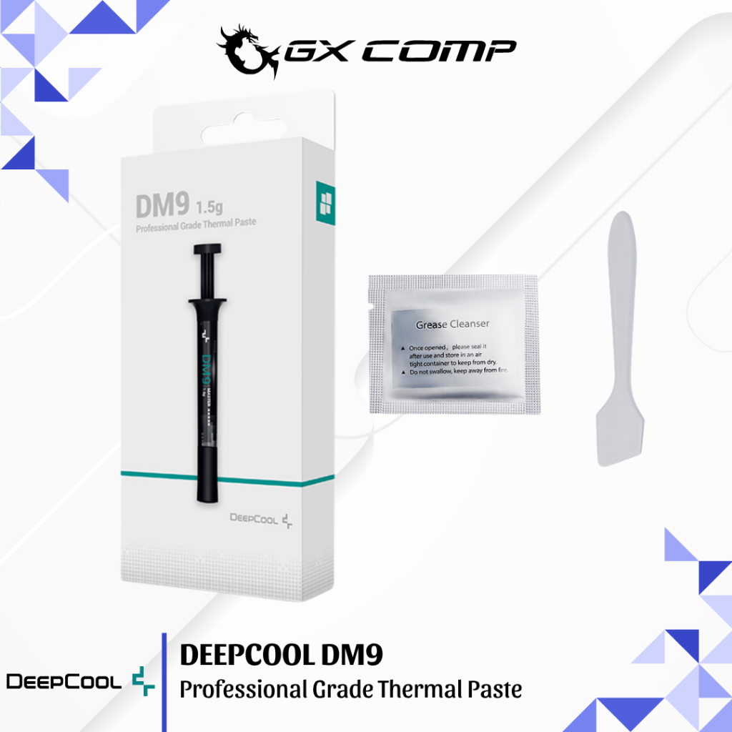 DEEPCOOL DM9 1.5 กรัม / 1.5 กรัม - แปะความร้อนระดับมืออาชีพพร้อมน้ํายาทําความสะอาดจาระบีและไม้พาย