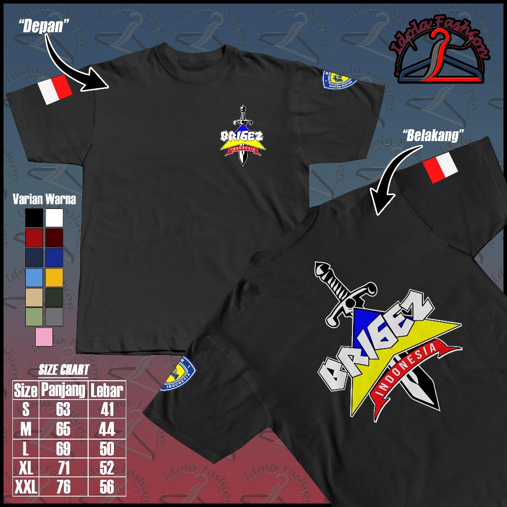 Brigez Indonesia V08 เสื้อยืด - Brigade Zeven เสื้อ - Distro CLub เสื้อยืดรถจักรยานยนต์สําหรับผู้ใหญ