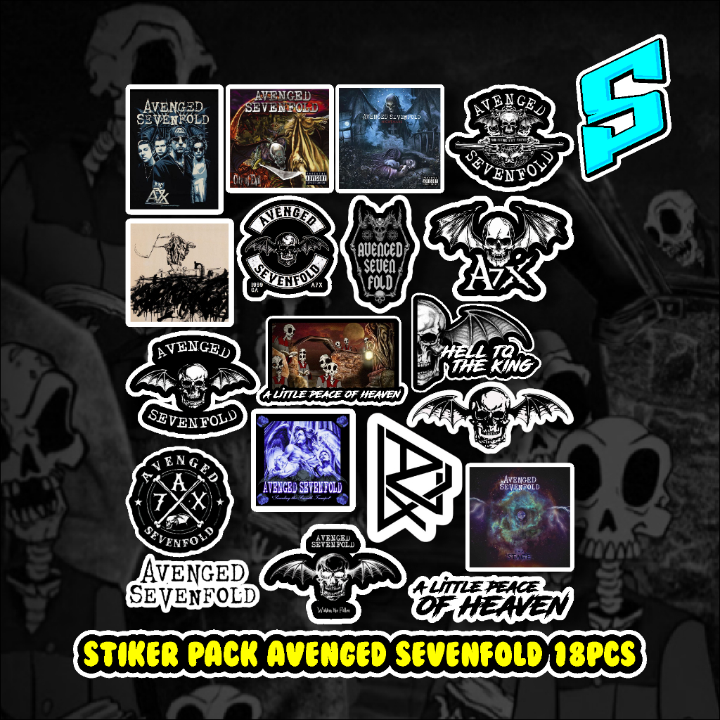 AVENGED SEVENVOLD STICKER PACK 18PCS A7X A LITLE PEACE OF HEAVEN AVENGED