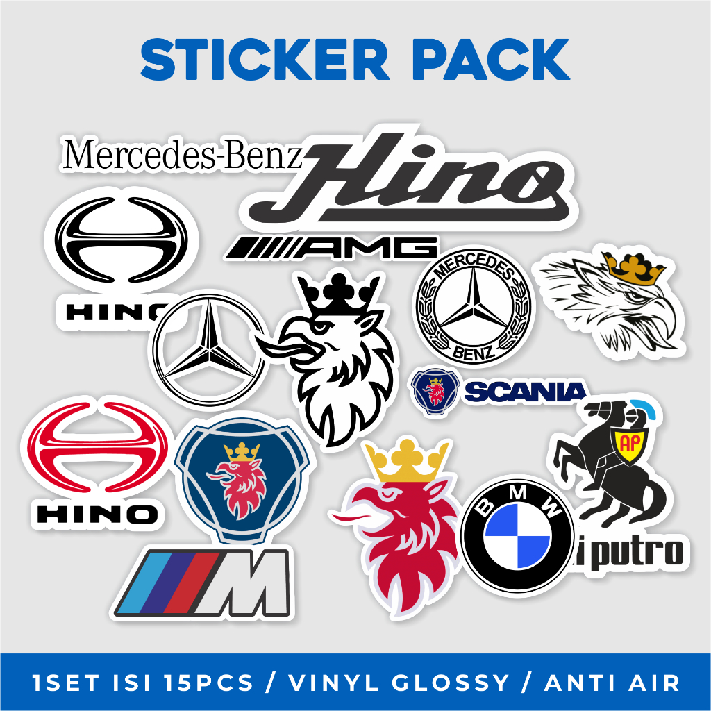 HINO 15 ชิ้น, MERCEDES BENZ, SCANIA, สติ๊กเกอร์ BMW | ไวนิลกันน้ํา | สติ๊กเกอร์สุนทรียศาสตร์