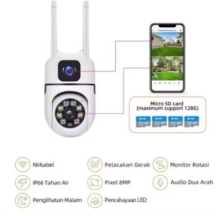 V380 Pro Cctv Camera กล้องคู่สามารถหมุนได้ 360