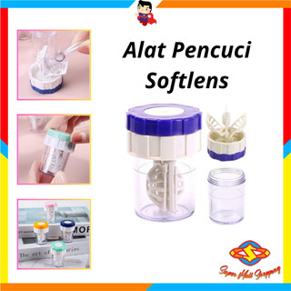 SMS Alat Pencuci Softlens Manual Steamer Portable Washer Manual Rotation Myopia Contact Lens Cleaning Wadah Pembersih Kontak Lensa