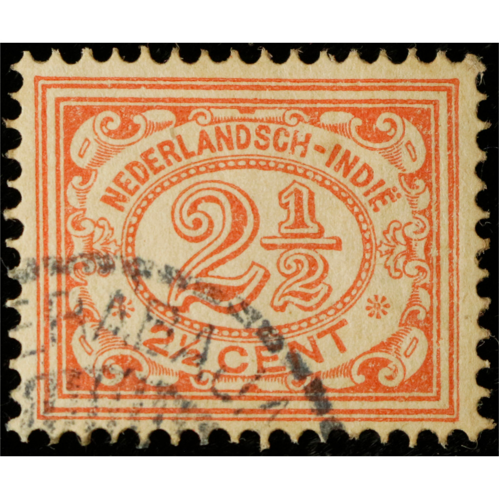Dutch Hendia Stamp 1922 Central Numeric 2.5 Cent