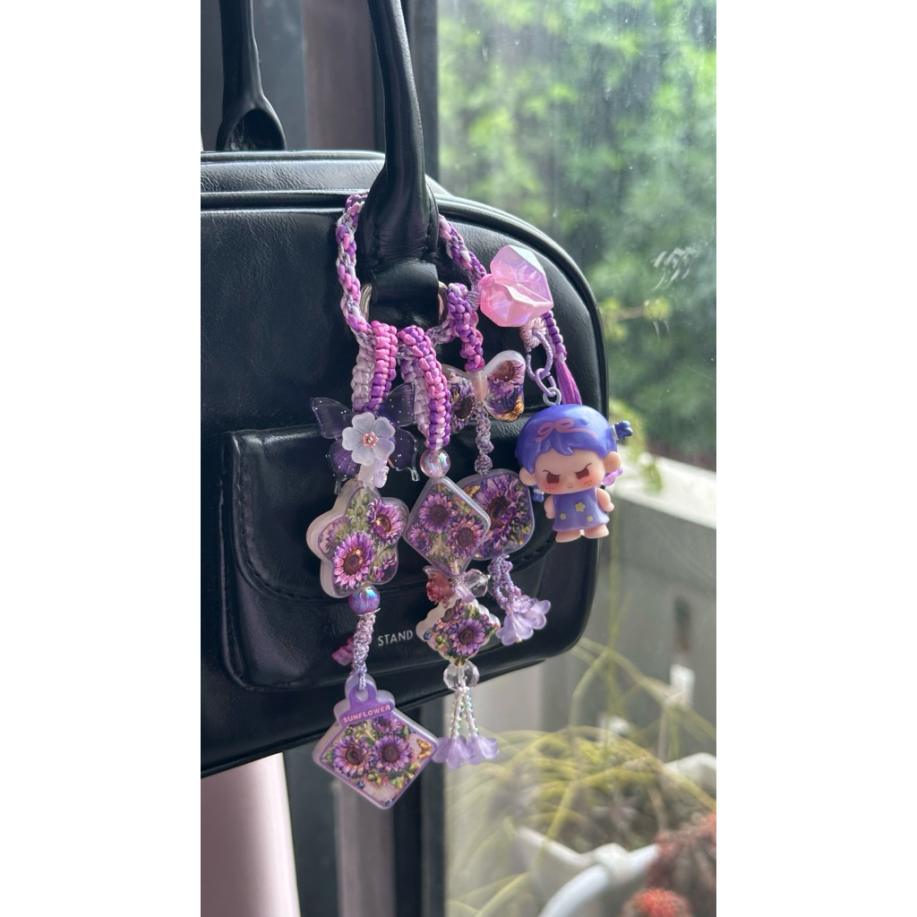 BAGCHARM PURPLE SUN FLOWER รูป YAOYAO