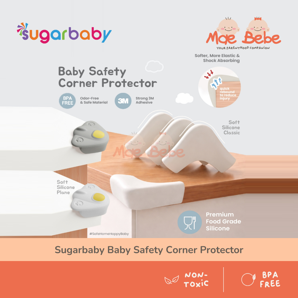 SIKU Sugar Baby Safety Corner Protector ซิลิโคนอ่อนนุ่ม 4 ชิ้น | ซิลิโคนป้องกันมุมโต๊ะสําหรับเด็กทารก | คลาสสิค - เครื่องบิน