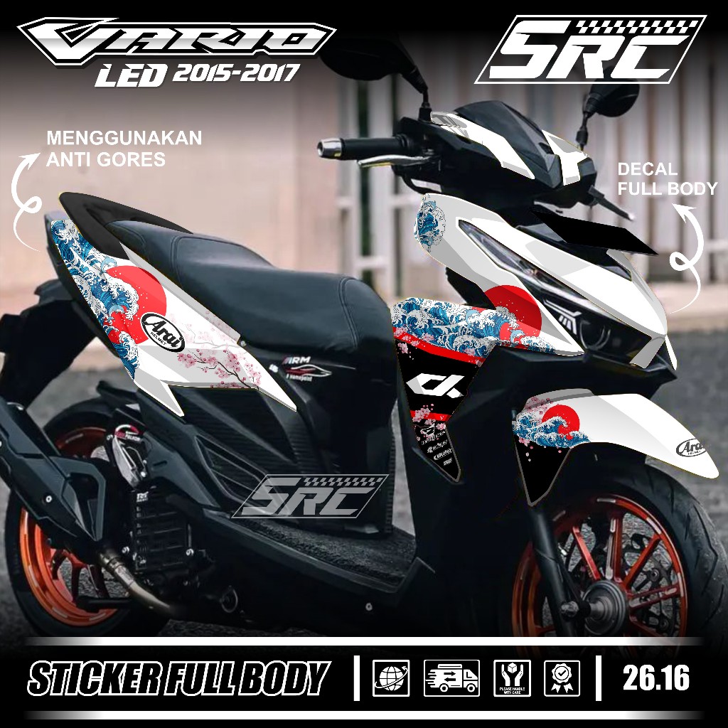 ใหม่ Full Body สติกเกอร์ Honda Vario 125 150 Led Old Year 2015 2016 2017 Full Body สติกเกอร์ Vario L