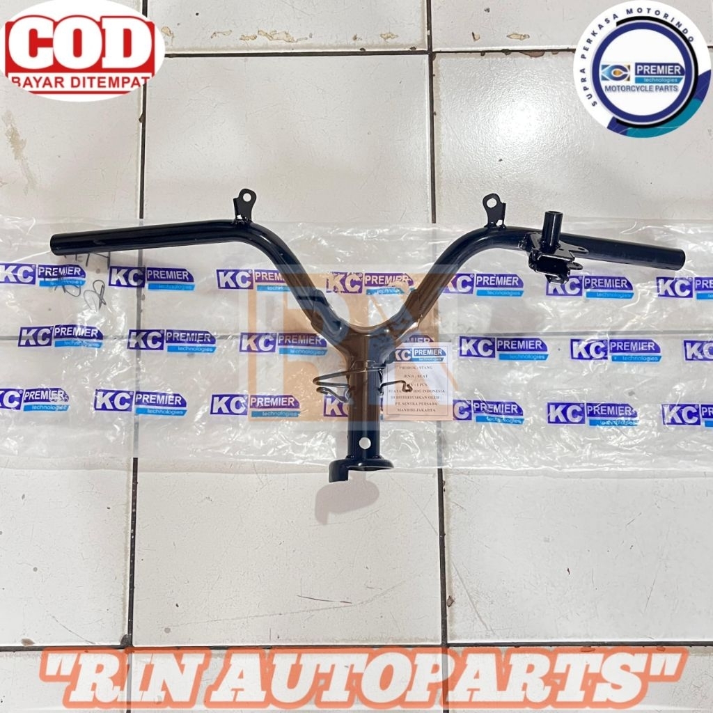 HONDA BEAT CARBON OLD MOTORCYCLE STEERING BAR KVB BLACK IRON ORIGINAL KC ยี่ห้อ