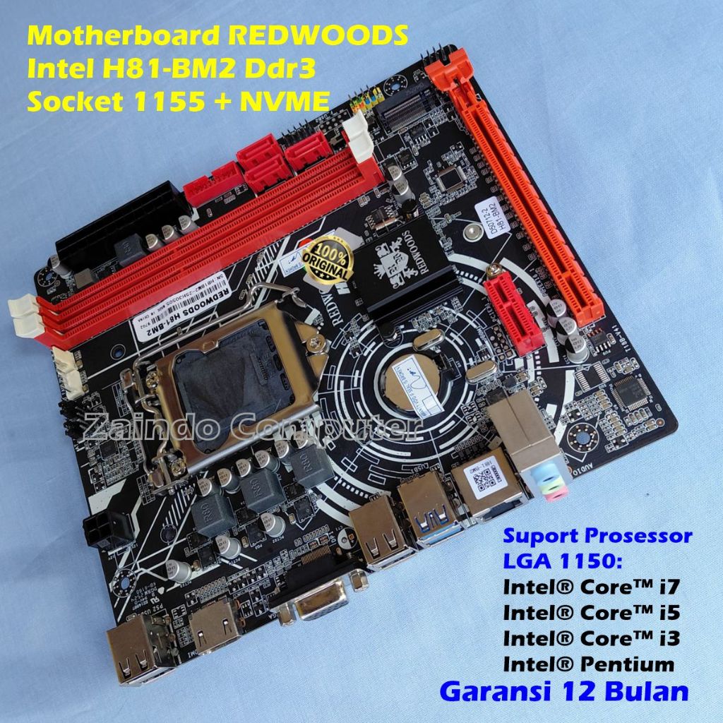REDWOODS H81 DDR3 ซ็อกเก็ต 1150 ช่อง NVME REDWOODS INTEL HASWELL H81 LGA 1150 DDR3 MOTHERBOARD REDWO