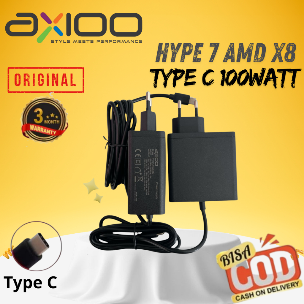 100w Axioo Type C Type Axioo Hype 7 Amd X8 อะแดปเตอร์ชาร์จ | Hype 5 Amd X6 รับประกัน 3 เดือน ของแท้