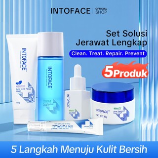 INTOFACE Acne Care Complete Set untuk Jerawat Batu Jerawat Merah Bruntusan dan Kulit Berminyak | Kulit Berjerawat