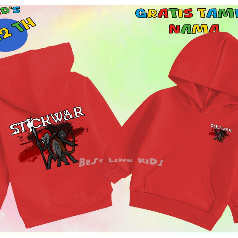 เสื้อฮู้ดเด็ก Unisex พร้อมเกม Stick War Motif