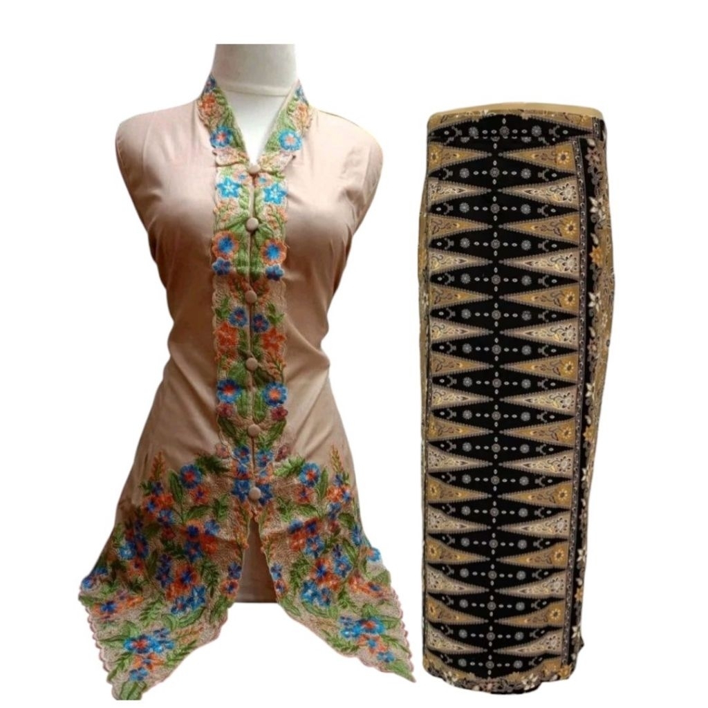 SK-New Product Kebaya encim 1 ชุด // modern Betawi encim kebaya // ชุดดอกปัก encim kebaya // jumbo e