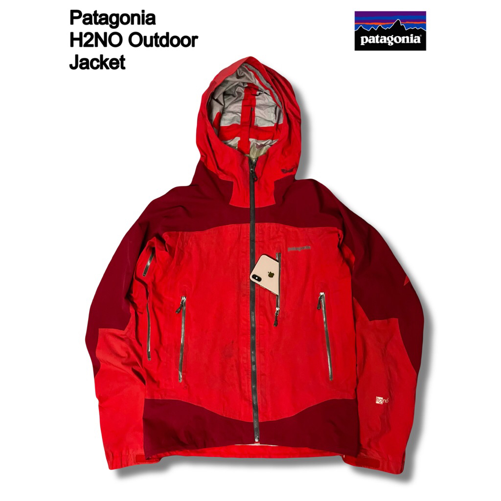 Patagonia H2NO เสื้อแจ็คเก็ตกลางแจ้ง Gorpcore สีแดง