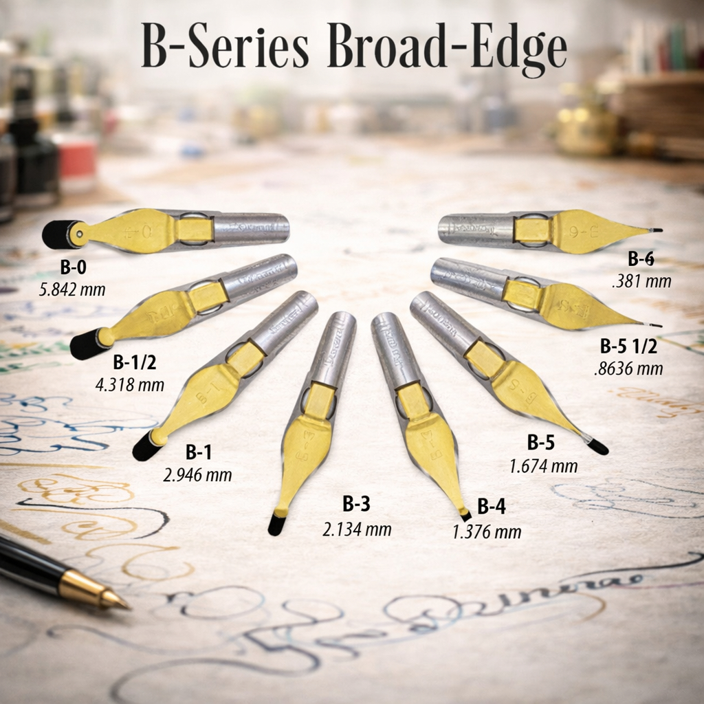MATA Speedball Broad Pen Nib B-Series (B0 - B5 1/2) - ปากกาประดิษฐ์ตัวอักษรทรงกลม / โมโนไลน์